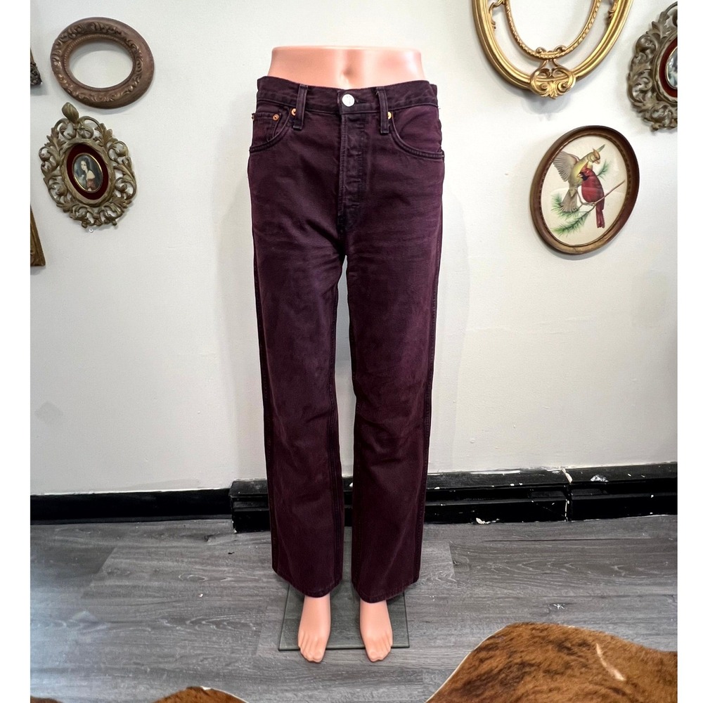 RE/DONE '90s High-Rise Loose Jeans in Wine Dipped 26